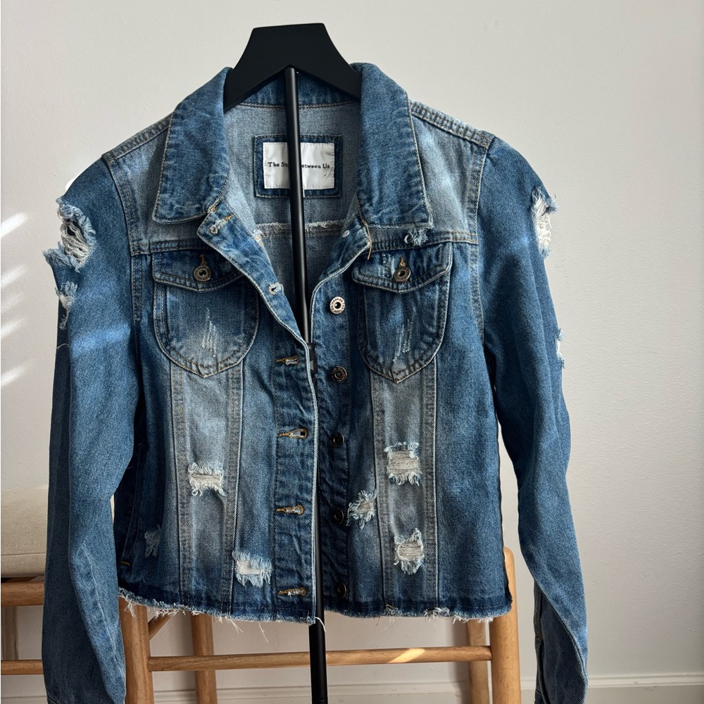 Distressed Blue Denim Jean Jacket